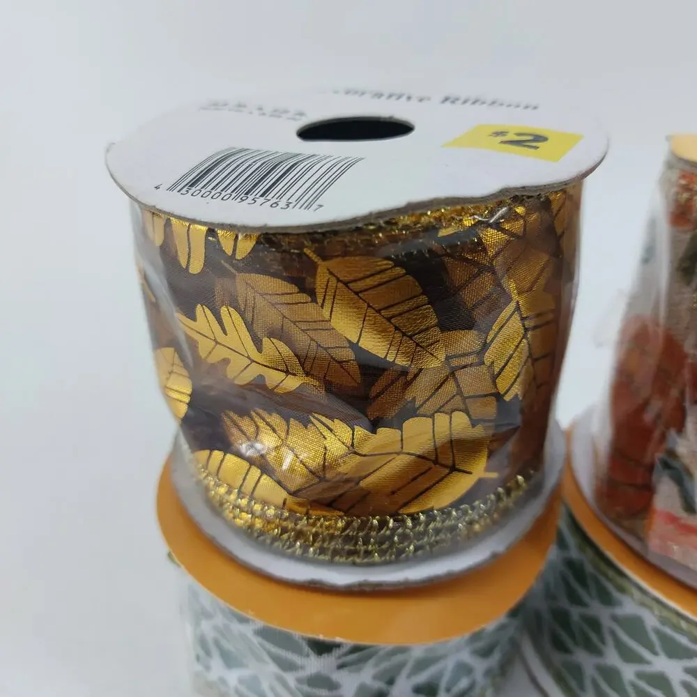Harvest Fall Decorative Ribbon Lot of 4 Pumpkin Thanksgiving